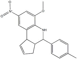 8-nitro-6-methoxy-4-(4-methylphenyl)-3a,4,5,9b-tetrahydro-3H-cyclopenta[c]quinoline Structure