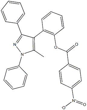 2-(5-methyl-1,3-diphenyl-1H-pyrazol-4-yl)phenyl 4-nitrobenzoate 结构式