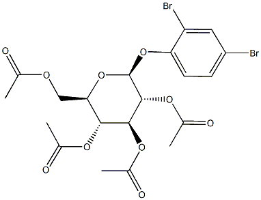 2,4-dibromophenyl 2,3,4,6-tetra-O-acetylhexopyranoside Struktur