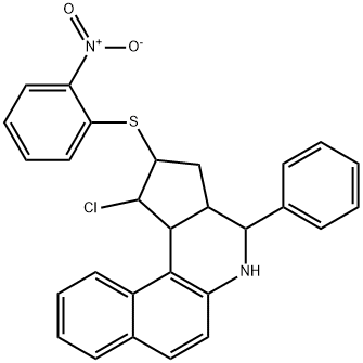 1-chloro-2-({2-nitrophenyl}sulfanyl)-4-phenyl-2,3,3a,4,5,11c-hexahydro-1H-benzo[f]cyclopenta[c]quinoline,485829-24-1,结构式