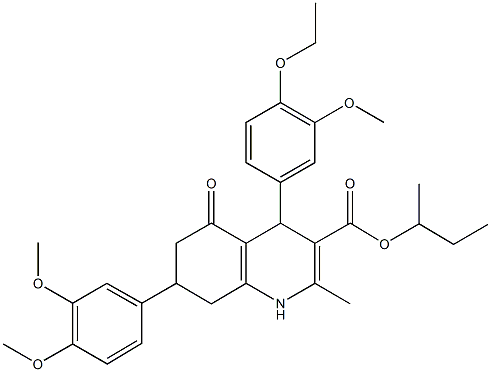 485829-56-9 sec-butyl 7-(3,4-dimethoxyphenyl)-4-(4-ethoxy-3-methoxyphenyl)-2-methyl-5-oxo-1,4,5,6,7,8-hexahydro-3-quinolinecarboxylate