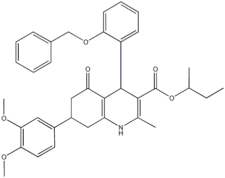 sec-butyl 4-[2-(benzyloxy)phenyl]-7-(3,4-dimethoxyphenyl)-2-methyl-5-oxo-1,4,5,6,7,8-hexahydro-3-quinolinecarboxylate,485829-70-7,结构式