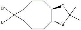 6,6-dibromo-2,2-dimethyloctahydro-3aH-cyclopropa[5,6]cycloocta[1,2-d][1,3]oxathiole Structure