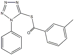 S-(1-phenyl-1H-tetraazol-5-yl) 3-methylbenzenecarbothioate Structure