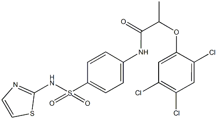 N-{4-[(1,3-thiazol-2-ylamino)sulfonyl]phenyl}-2-(2,4,5-trichlorophenoxy)propanamide 化学構造式