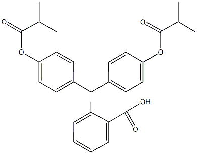 2-{bis[4-(isobutyryloxy)phenyl]methyl}benzoic acid Struktur