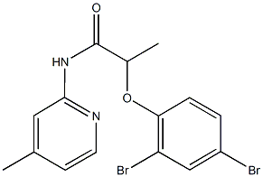 2-(2,4-dibromophenoxy)-N-(4-methyl-2-pyridinyl)propanamide 化学構造式