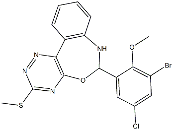 486442-35-7 6-(3-bromo-5-chloro-2-methoxyphenyl)-3-(methylsulfanyl)-6,7-dihydro[1,2,4]triazino[5,6-d][3,1]benzoxazepine