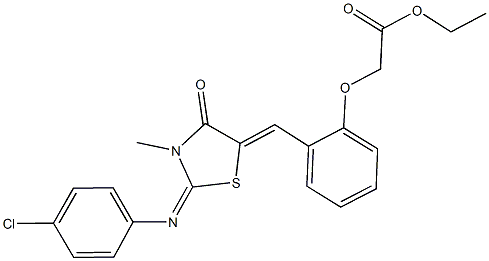 486442-37-9 ethyl [2-({2-[(4-chlorophenyl)imino]-3-methyl-4-oxo-1,3-thiazolidin-5-ylidene}methyl)phenoxy]acetate