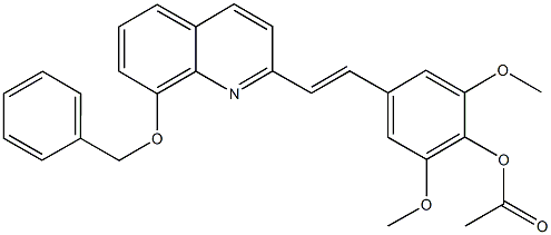 4-{2-[8-(benzyloxy)-2-quinolinyl]vinyl}-2,6-dimethoxyphenyl acetate Structure