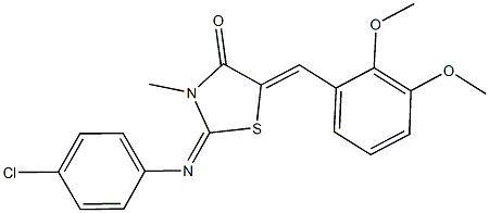 2-[(4-chlorophenyl)imino]-5-(2,3-dimethoxybenzylidene)-3-methyl-1,3-thiazolidin-4-one,486442-52-8,结构式