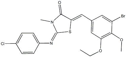 486442-59-5 5-(3-bromo-5-ethoxy-4-methoxybenzylidene)-2-[(4-chlorophenyl)imino]-3-methyl-1,3-thiazolidin-4-one