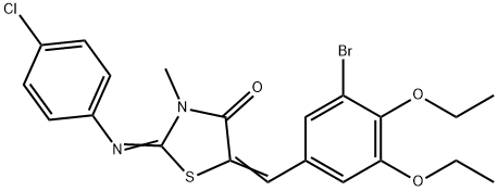 5-(3-bromo-4,5-diethoxybenzylidene)-2-[(4-chlorophenyl)imino]-3-methyl-1,3-thiazolidin-4-one Structure