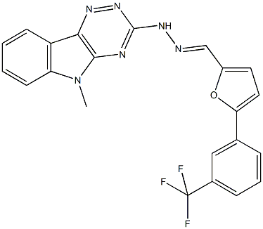 5-[3-(trifluoromethyl)phenyl]-2-furaldehyde (5-methyl-5H-[1,2,4]triazino[5,6-b]indol-3-yl)hydrazone Struktur