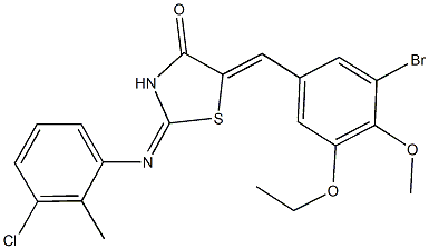 5-(3-bromo-5-ethoxy-4-methoxybenzylidene)-2-[(3-chloro-2-methylphenyl)imino]-1,3-thiazolidin-4-one|