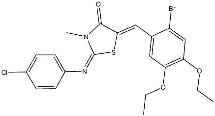 5-(2-bromo-4,5-diethoxybenzylidene)-2-[(4-chlorophenyl)imino]-3-methyl-1,3-thiazolidin-4-one Structure