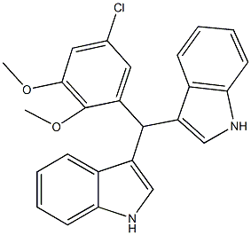 3-[(5-chloro-2,3-dimethoxyphenyl)(1H-indol-3-yl)methyl]-1H-indole Structure