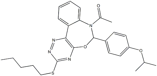 486443-24-7 4-[7-acetyl-3-(pentylsulfanyl)-6,7-dihydro[1,2,4]triazino[5,6-d][3,1]benzoxazepin-6-yl]phenyl isopropyl ether