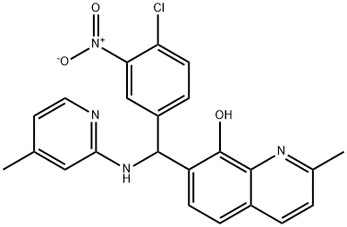 7-{{4-chloro-3-nitrophenyl}[(4-methylpyridin-2-yl)amino]methyl}-2-methylquinolin-8-ol Structure