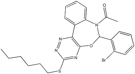 7-acetyl-6-(2-bromophenyl)-3-(hexylsulfanyl)-6,7-dihydro[1,2,4]triazino[5,6-d][3,1]benzoxazepine|