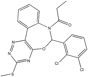 6-(2,3-dichlorophenyl)-3-(methylsulfanyl)-7-propionyl-6,7-dihydro[1,2,4]triazino[5,6-d][3,1]benzoxazepine Structure