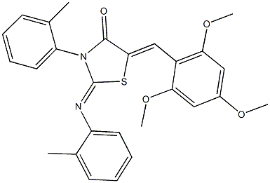 486444-07-9 3-(2-methylphenyl)-2-[(2-methylphenyl)imino]-5-(2,4,6-trimethoxybenzylidene)-1,3-thiazolidin-4-one