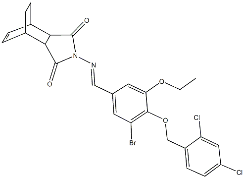 4-({3-bromo-4-[(2,4-dichlorobenzyl)oxy]-5-ethoxybenzylidene}amino)-4-azatricyclo[5.2.2.0~2,6~]undec-8-ene-3,5-dione Structure