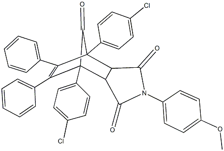 1,7-bis(4-chlorophenyl)-4-(4-methoxyphenyl)-8,9-diphenyl-4-azatricyclo[5.2.1.0~2,6~]dec-8-ene-3,5,10-trione,486990-40-3,结构式