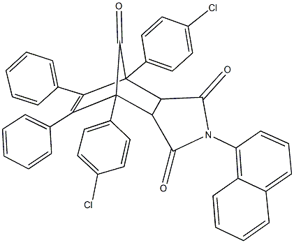 1,7-bis(4-chlorophenyl)-4-(1-naphthyl)-8,9-diphenyl-4-azatricyclo[5.2.1.0~2,6~]dec-8-ene-3,5,10-trione 化学構造式