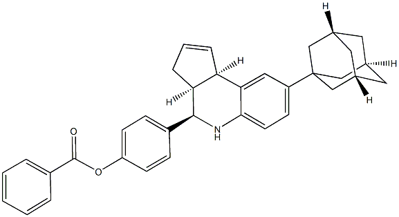 4-[8-(1-adamantyl)-3a,4,5,9b-tetrahydro-3H-cyclopenta[c]quinolin-4-yl]phenyl benzoate Struktur