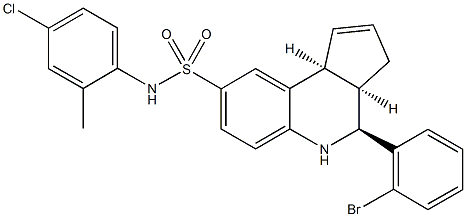 4-(2-bromophenyl)-N-(4-chloro-2-methylphenyl)-3a,4,5,9b-tetrahydro-3H-cyclopenta[c]quinoline-8-sulfonamide Structure