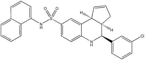 4-(3-chlorophenyl)-N-(1-naphthyl)-3a,4,5,9b-tetrahydro-3H-cyclopenta[c]quinoline-8-sulfonamide,486991-09-7,结构式