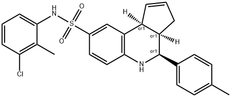 N-(3-chloro-2-methylphenyl)-4-(4-methylphenyl)-3a,4,5,9b-tetrahydro-3H-cyclopenta[c]quinoline-8-sulfonamide 结构式