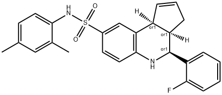 N-(2,4-dimethylphenyl)-4-(2-fluorophenyl)-3a,4,5,9b-tetrahydro-3H-cyclopenta[c]quinoline-8-sulfonamide 化学構造式