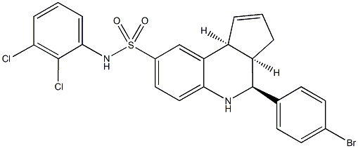 4-(4-bromophenyl)-N-(2,3-dichlorophenyl)-3a,4,5,9b-tetrahydro-3H-cyclopenta[c]quinoline-8-sulfonamide,486991-38-2,结构式