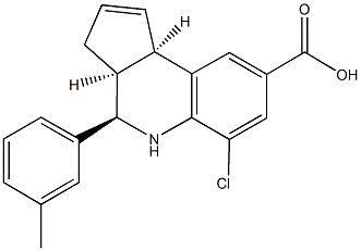 6-chloro-4-(3-methylphenyl)-3a,4,5,9b-tetrahydro-3H-cyclopenta[c]quinoline-8-carboxylic acid,486991-64-4,结构式