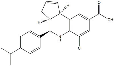 6-chloro-4-(4-isopropylphenyl)-3a,4,5,9b-tetrahydro-3H-cyclopenta[c]quinoline-8-carboxylic acid 化学構造式