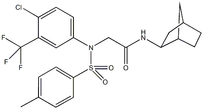 N-bicyclo[2.2.1]hept-2-yl-2-[4-chloro[(4-methylphenyl)sulfonyl]-3-(trifluoromethyl)anilino]acetamide,486991-81-5,结构式