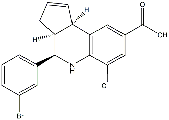 4-(3-bromophenyl)-6-chloro-3a,4,5,9b-tetrahydro-3H-cyclopenta[c]quinoline-8-carboxylic acid 结构式