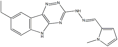 1-methyl-1H-pyrrole-2-carbaldehyde (8-ethyl-5H-[1,2,4]triazino[5,6-b]indol-3-yl)hydrazone Structure