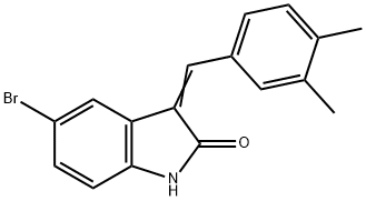 5-bromo-3-(3,4-dimethylbenzylidene)-1,3-dihydro-2H-indol-2-one,486992-94-3,结构式