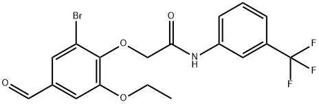 2-(2-bromo-6-ethoxy-4-formylphenoxy)-N-[3-(trifluoromethyl)phenyl]acetamide Structure