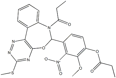 486993-12-8 3-nitro-2-methoxy-4-[3-(methylsulfanyl)-7-propionyl-6,7-dihydro[1,2,4]triazino[5,6-d][3,1]benzoxazepin-6-yl]phenyl propionate