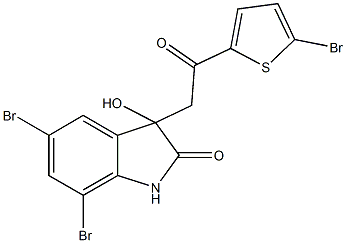 5,7-dibromo-3-[2-(5-bromo-2-thienyl)-2-oxoethyl]-3-hydroxy-1,3-dihydro-2H-indol-2-one Structure