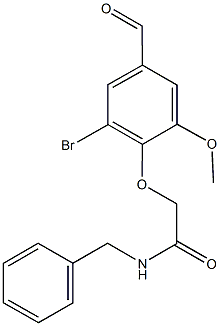 N-benzyl-2-(2-bromo-4-formyl-6-methoxyphenoxy)acetamide Structure