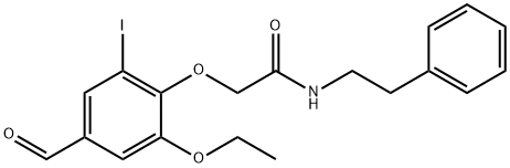 2-(2-乙氧基-4-甲酰基-6-碘苯氧基)-N-苯乙基乙酰胺, 486994-22-3, 结构式