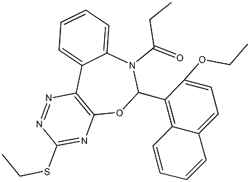 6-(2-ethoxy-1-naphthyl)-3-(ethylsulfanyl)-7-propionyl-6,7-dihydro[1,2,4]triazino[5,6-d][3,1]benzoxazepine Structure