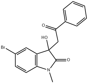 5-bromo-3-hydroxy-1-methyl-3-(2-oxo-2-phenylethyl)-1,3-dihydro-2H-indol-2-one Structure