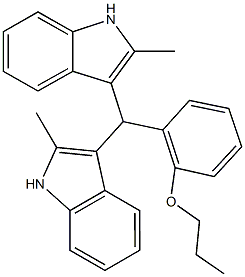 2-methyl-3-[(2-methyl-1H-indol-3-yl)(2-propoxyphenyl)methyl]-1H-indole Struktur