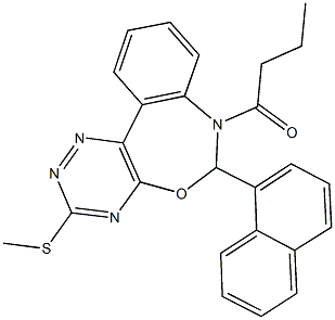 7-butyryl-3-(methylsulfanyl)-6-(1-naphthyl)-6,7-dihydro[1,2,4]triazino[5,6-d][3,1]benzoxazepine Struktur